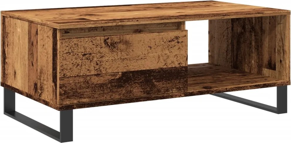 vidaXL antik fa színű szerelt fa dohányzóasztal 90 x 50 x 36,5 cm
