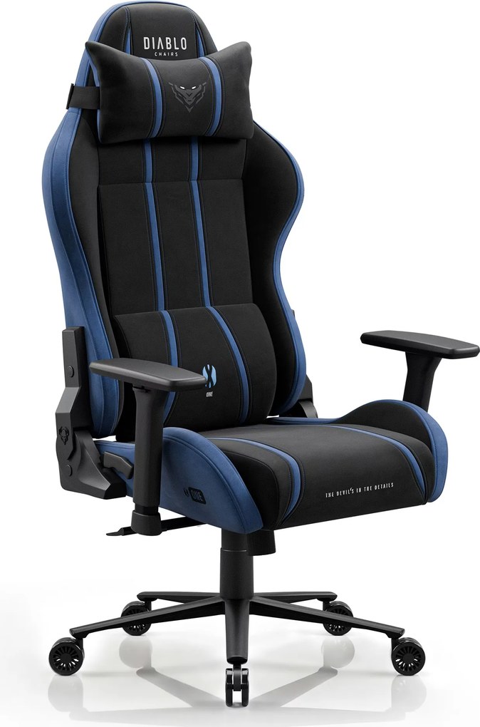 Gamer szék szövet King Size, fekete-kék: Diablo X-One 2.0 Night Blue