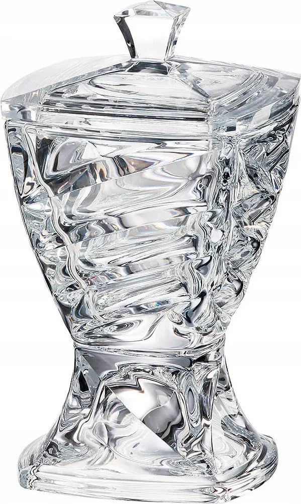 Bohemia Férfi Cukortartó Üveg Fedéllel Kristály Cukor 24,5 cm