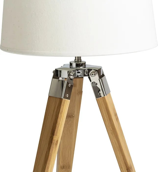 RENDL ALVIS asztali lámpa bambusz/króm 230V LED E27 11W