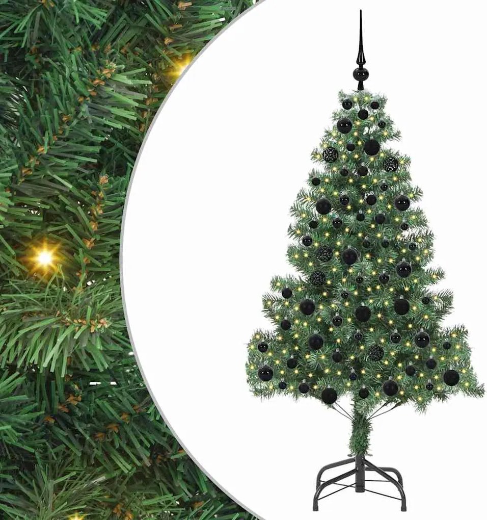 vidaXL Karácsonyfa 300 LED-del állvánnyal Zöld 180 cm PVC