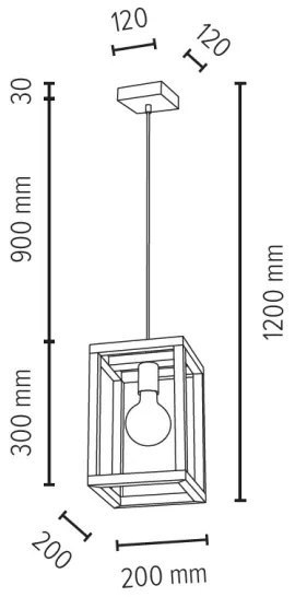 Spot-Light 61540174 - KAGO csillár kábelen 1xE27/60W/230V matt tölgy