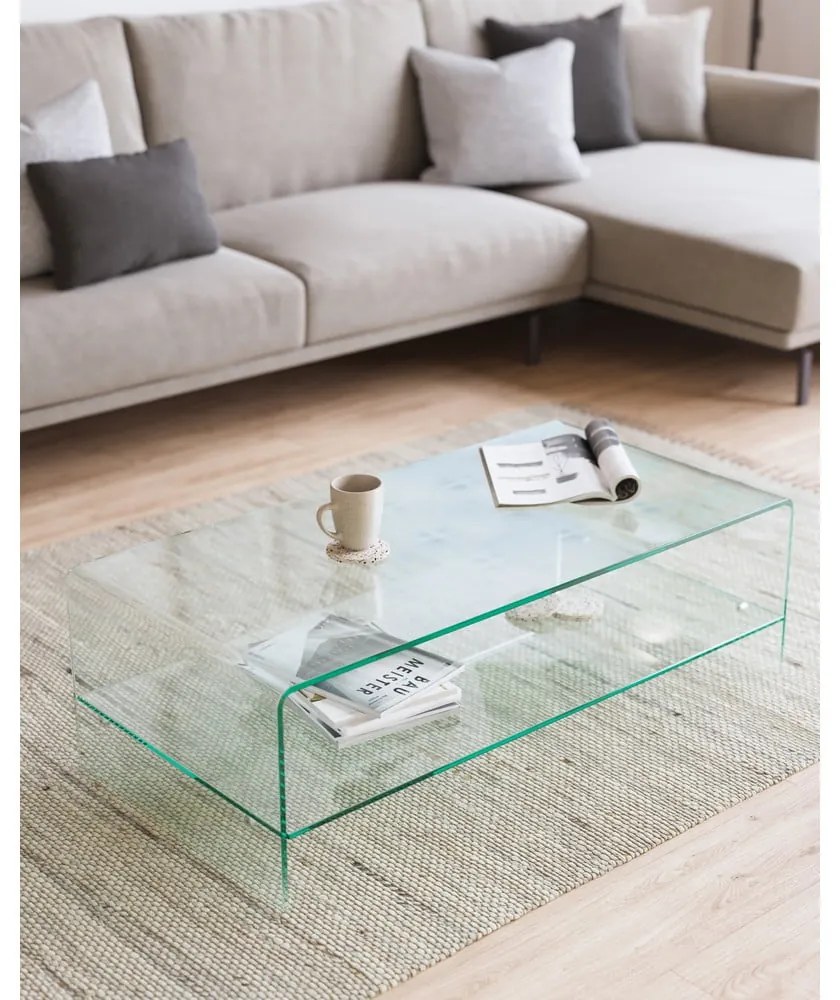 Üveg dohányzóasztal 55x110 cm Burano – Kave Home