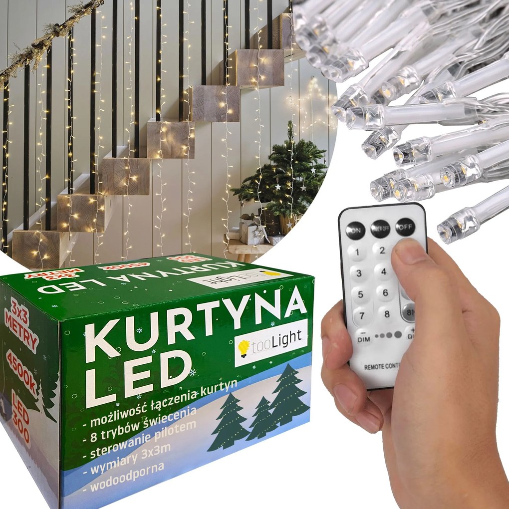 Tutumi Tutumi, LED függöny 300 dióda 3x3m GL2000, CHR-06001 távirányítóval együtt