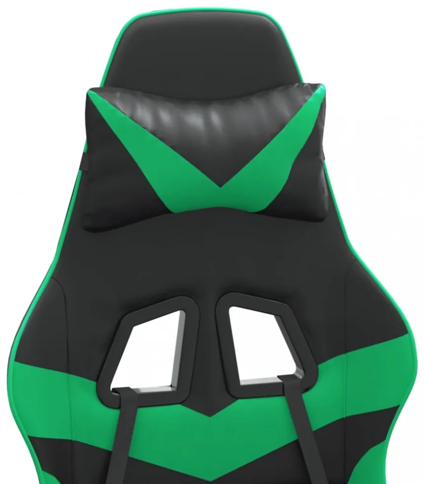 vidaXL fekete és zöld műbőr forgó játékszék