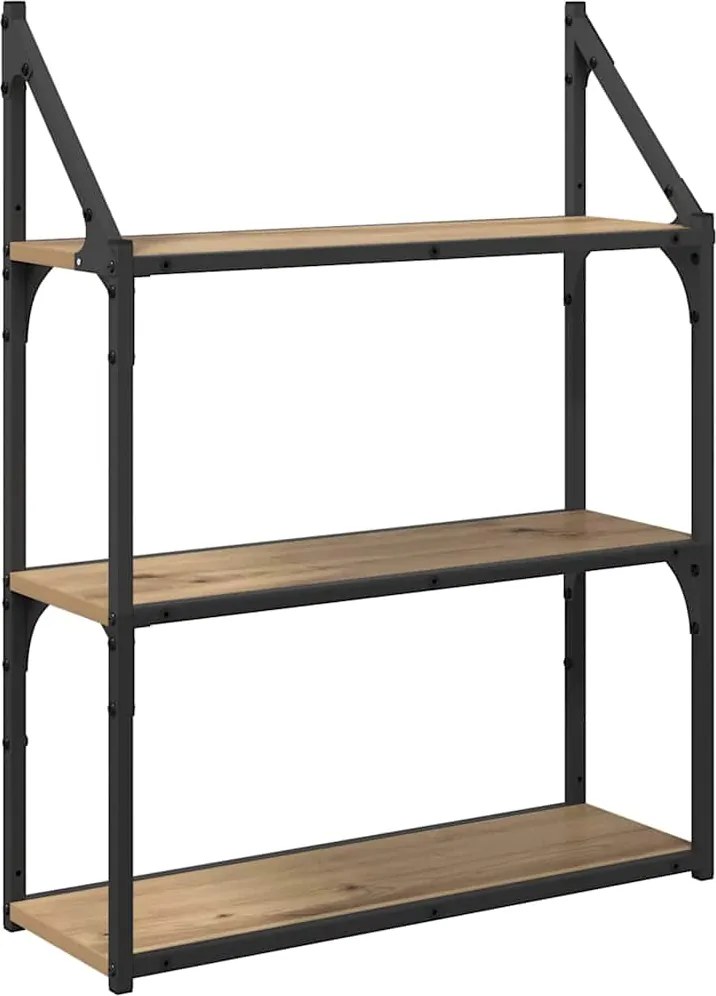 vidaXL Falpolc polcokkal Artisan tölgy 60 x 21 x 78,5 cm Faanyag