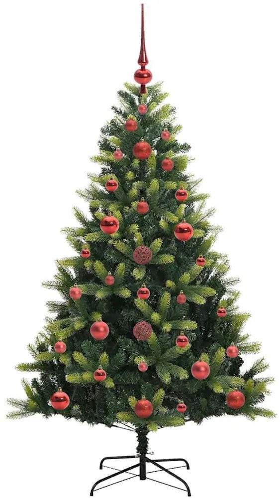 Műanyag Hajtogatott Karácsonyfa 150 LED-del Zöld 120 cm