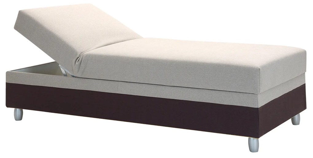 Egyszemélyes ágy 85 cm Sodak (barna + barna-szürke) (tárolóhellyel). 1100766