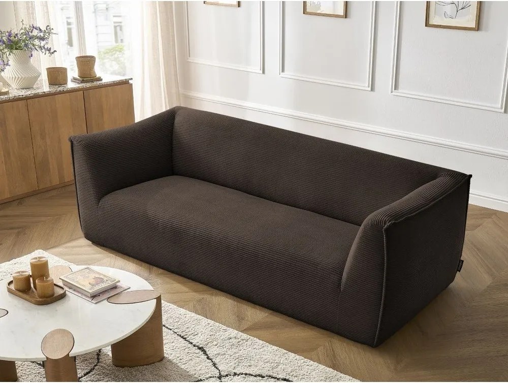 Barna kordbársony kanapé 242 cm Giorgia – Bobochic Paris