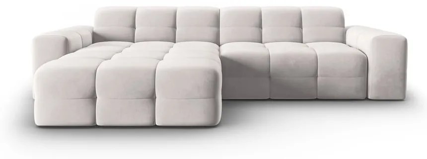 Világosszürke bársony sarokkanapé (bal oldali) Kendal – Micadoni Home