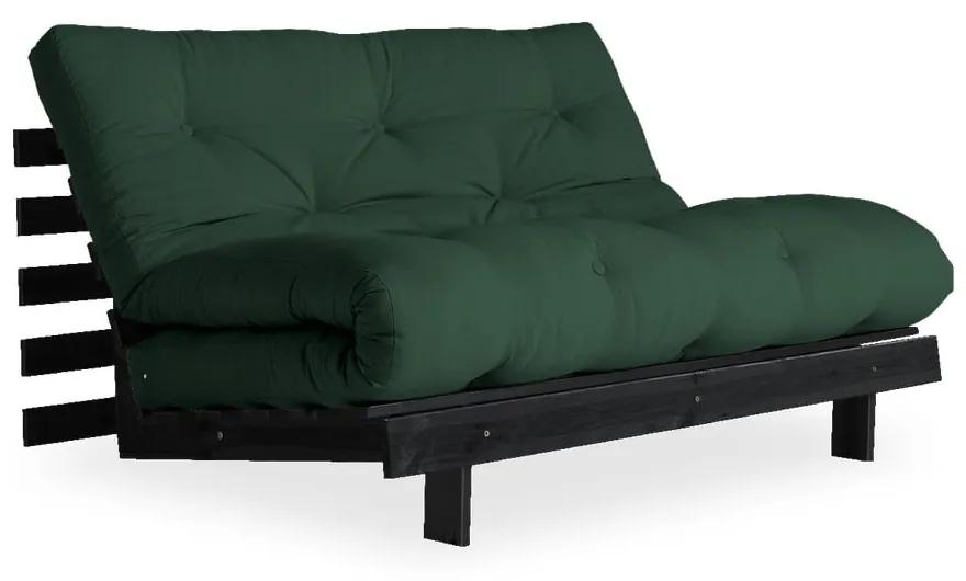 Roots Black/Forest Green sötétzöld kinyitható kanapé - Karup Design