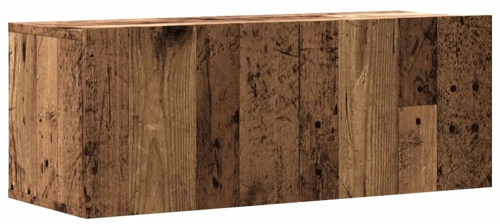 antik fa színű szerelt fa fali TV-szekrény 80 x 30 x 30 cm
