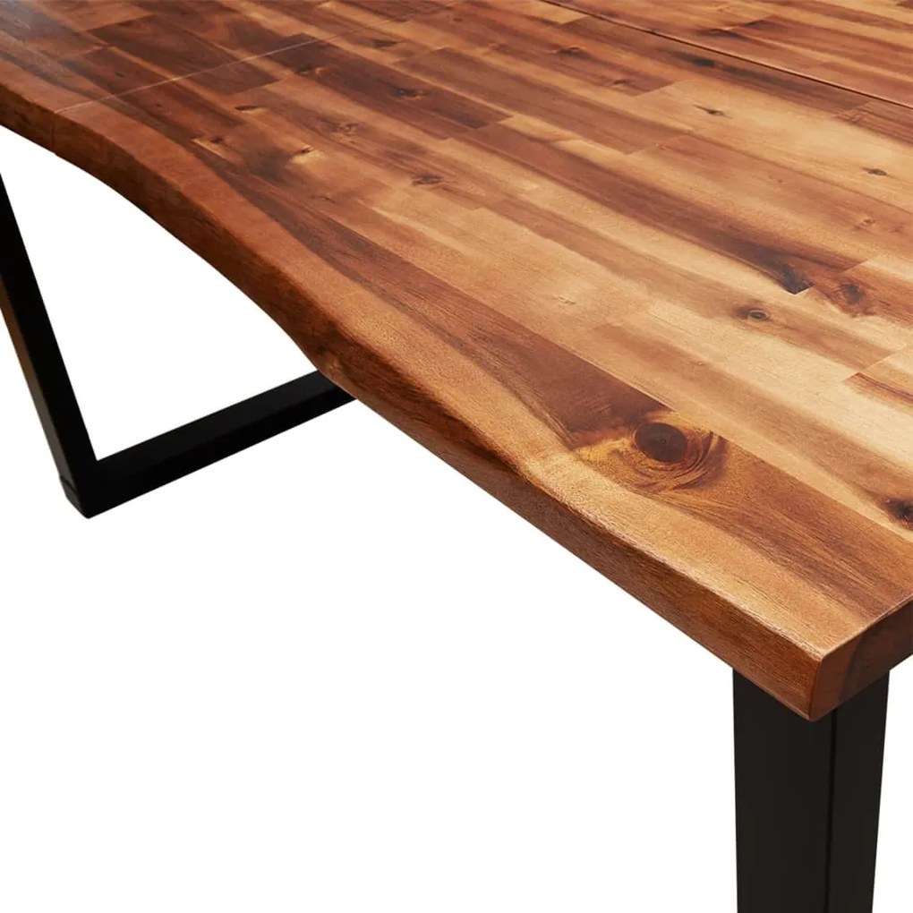 tömör akácfa étkezőasztal természetes éllel 160 x 80 x 75 cm