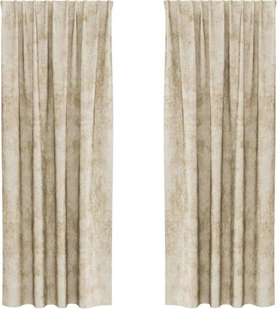 vidaXL Bársonyfüggönyök függönyökkel 2 pcs Krém 245 x 140 cm Bársony