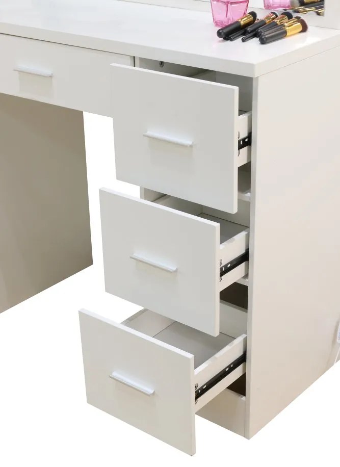 Nagy öltözőasztal fehér, világítással 80 x 40 x 110cm