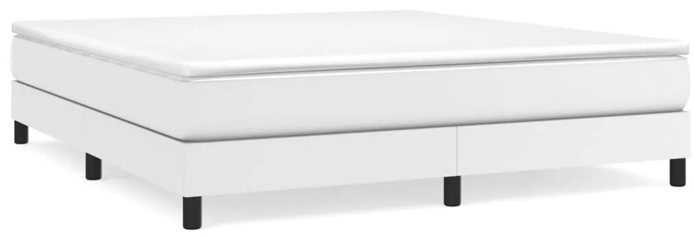 fehér műbőr rugós ágykeret 180x200 cm