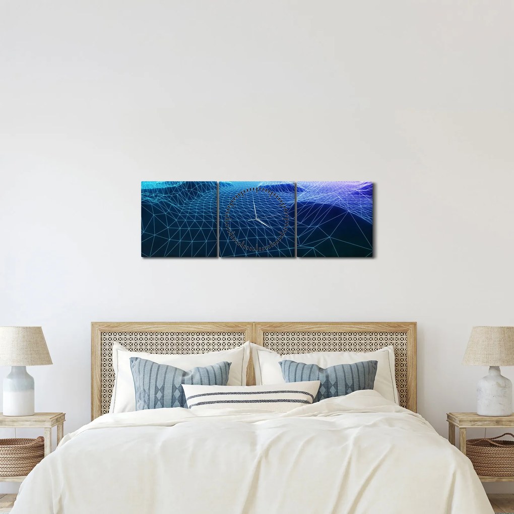 Kép - Hegyek egy számítógépes modellben (órával) (90x30 cm)