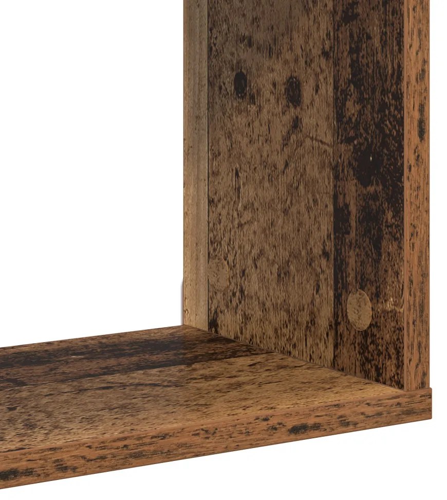 Fali Polc Régi Fa 100x20x53 cm Műszaki Fa