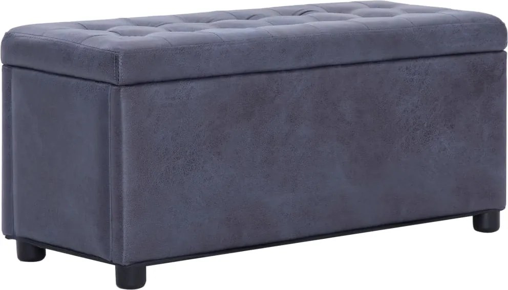 vidaXL szürke művelúr tárolózsámoly 87,5 cm