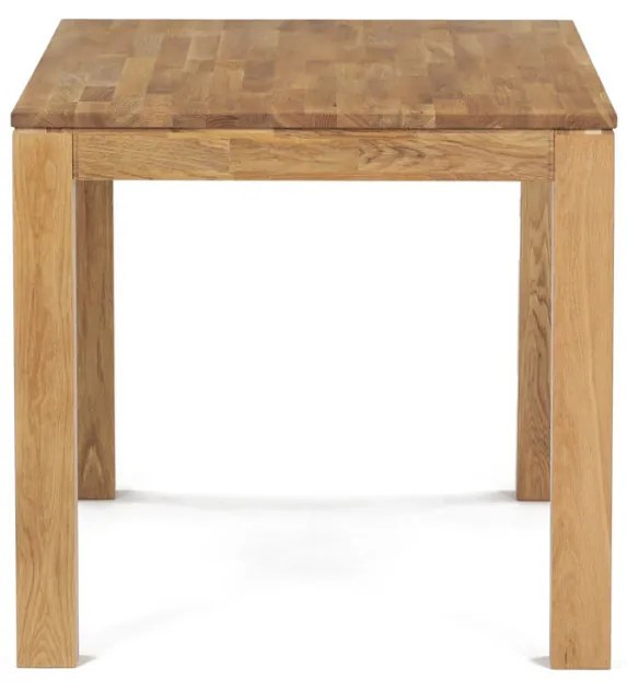 Étkezőasztal 120x80x75 cm, tömör fehér tölgy, olajos felületkezelés, 8x8 cm-es lábak