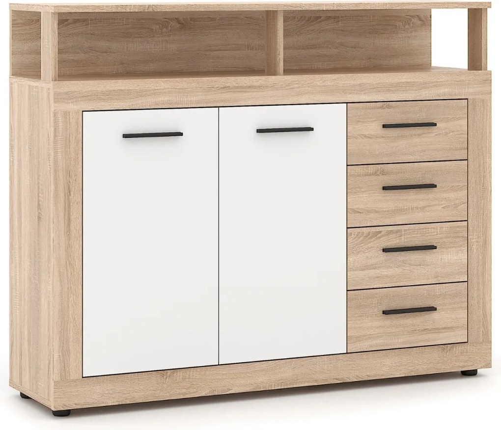 Komoda BLAGO MIDI A 119,5 cm Dąb Sonoma/Biały