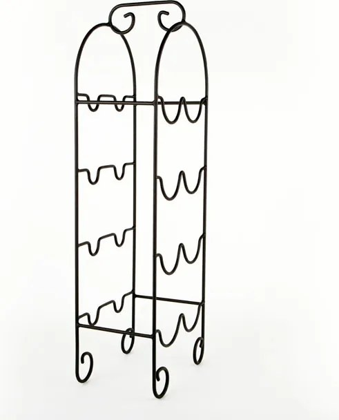 Bortartó állvány fém fekete 8 bor számára