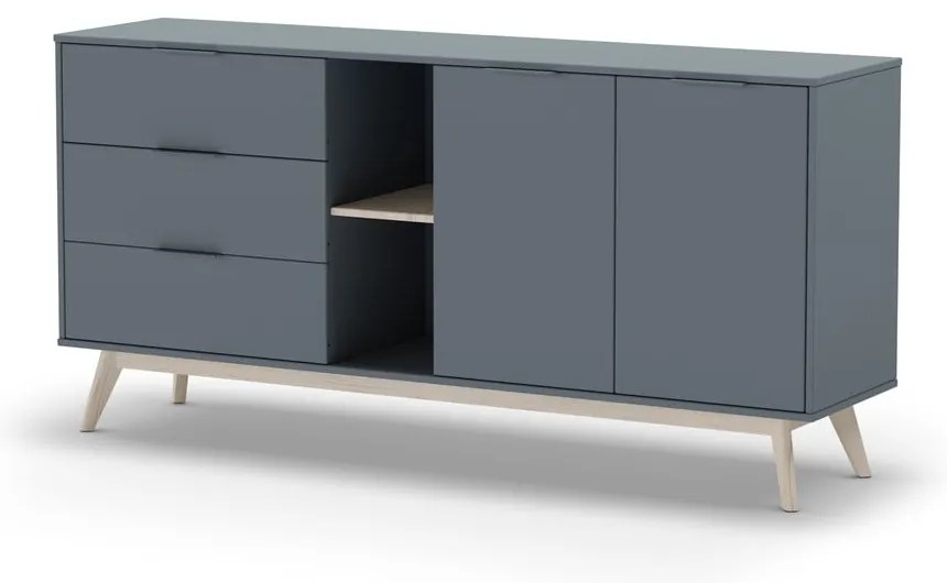 Szürkészöld komód 165x80x40 cm Pisco – Marckeric