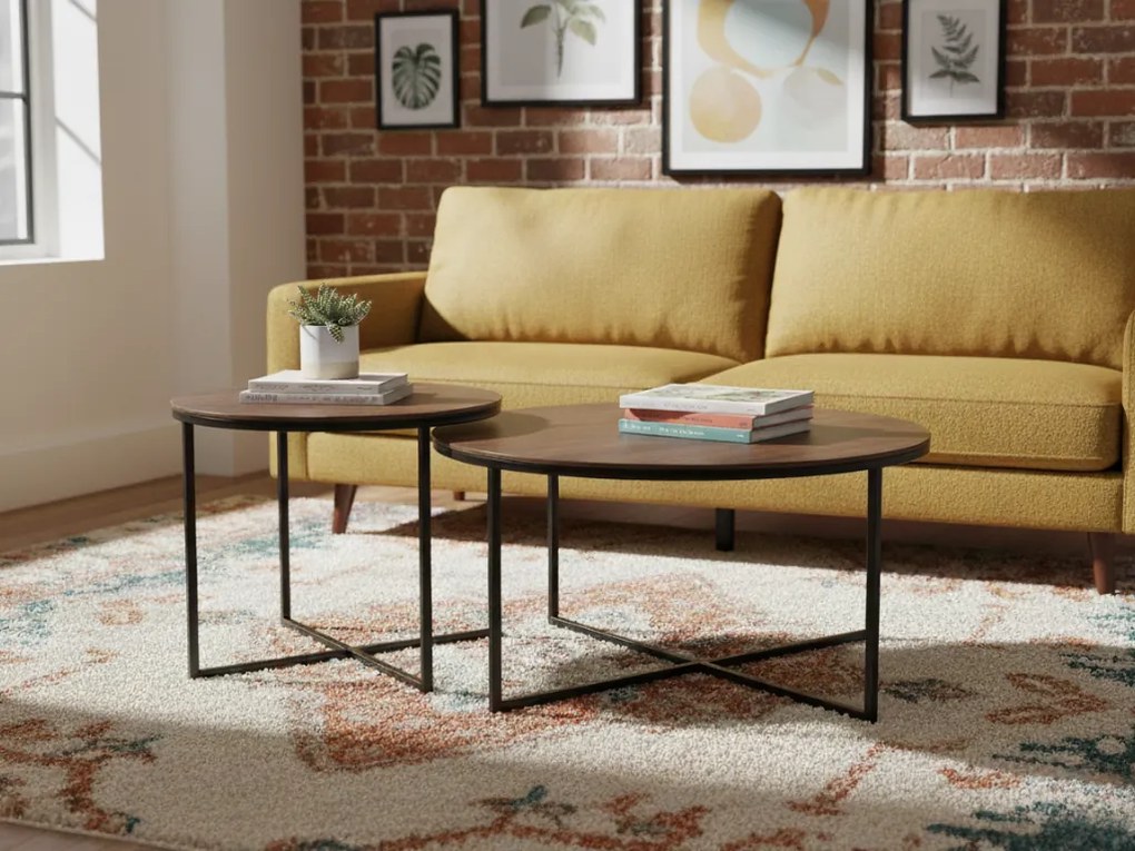 2 db PALERMO I dohányzóasztal szett, barna