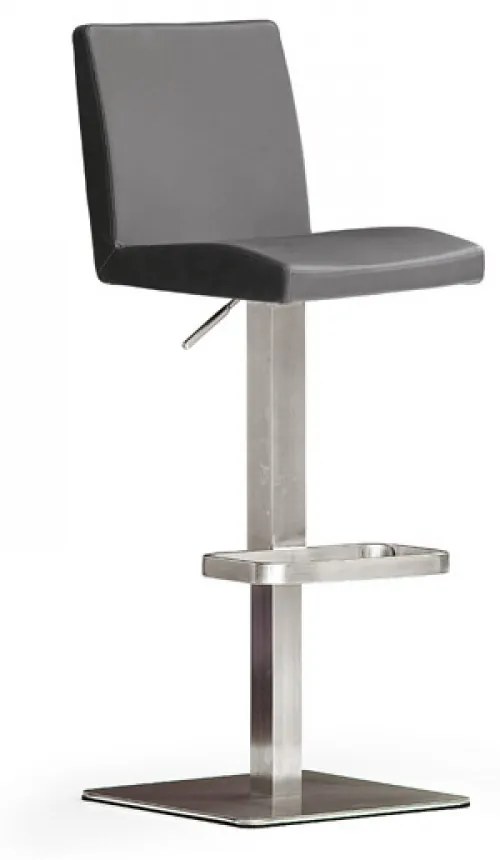 LOPES 2 INOX PVC - Műbőr Szürke Bárszék