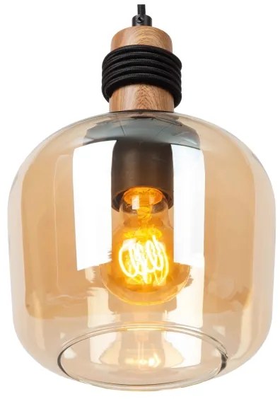 Lucide 45408/18/62 - Csillár zsinóron ILONA 1xE27/40W/230V átm. 18 cm fekete/bézs