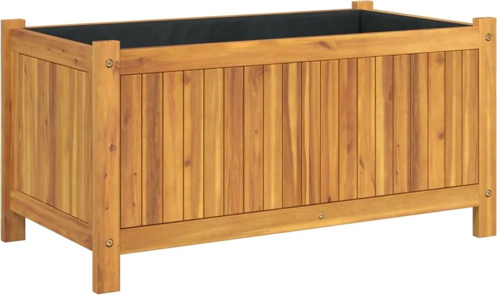vidaXL tömör akácfa kerti virágtartó béléssel 80 x 42 x 40 cm