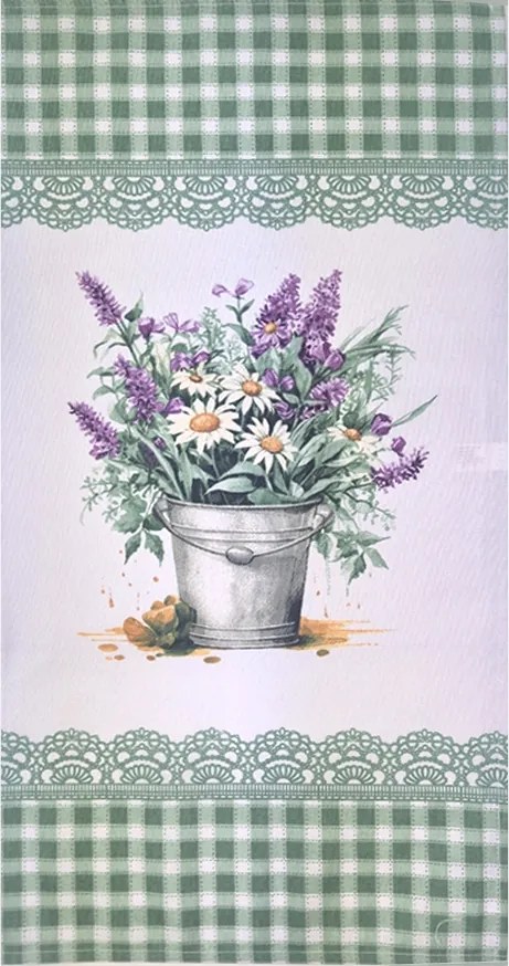 Pamut konyharuha 37x70 Levendulazöld