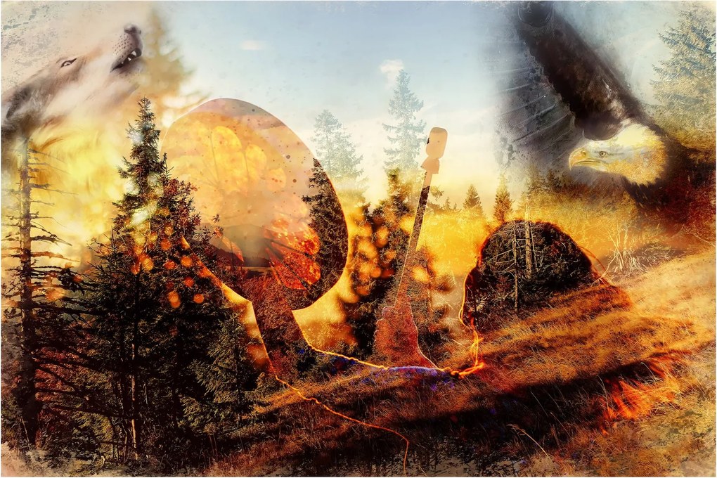 Kép - Sámán motívum (90x60 cm)