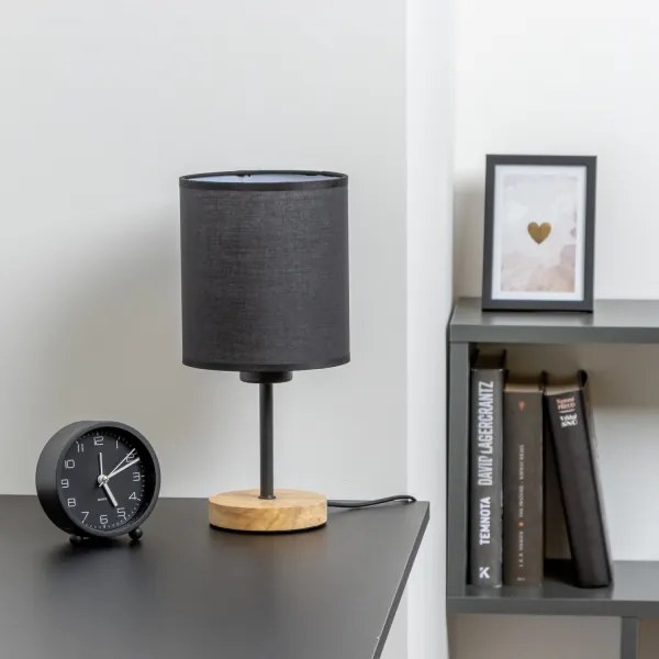 Brilagi - Asztali lámpa NUBILA WOOD 1xE27/25W/230V tölgy/fekete