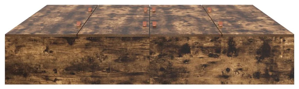 Ágykeret tárolóval Füstölt tölgy 200 x 200 cm Faanyag