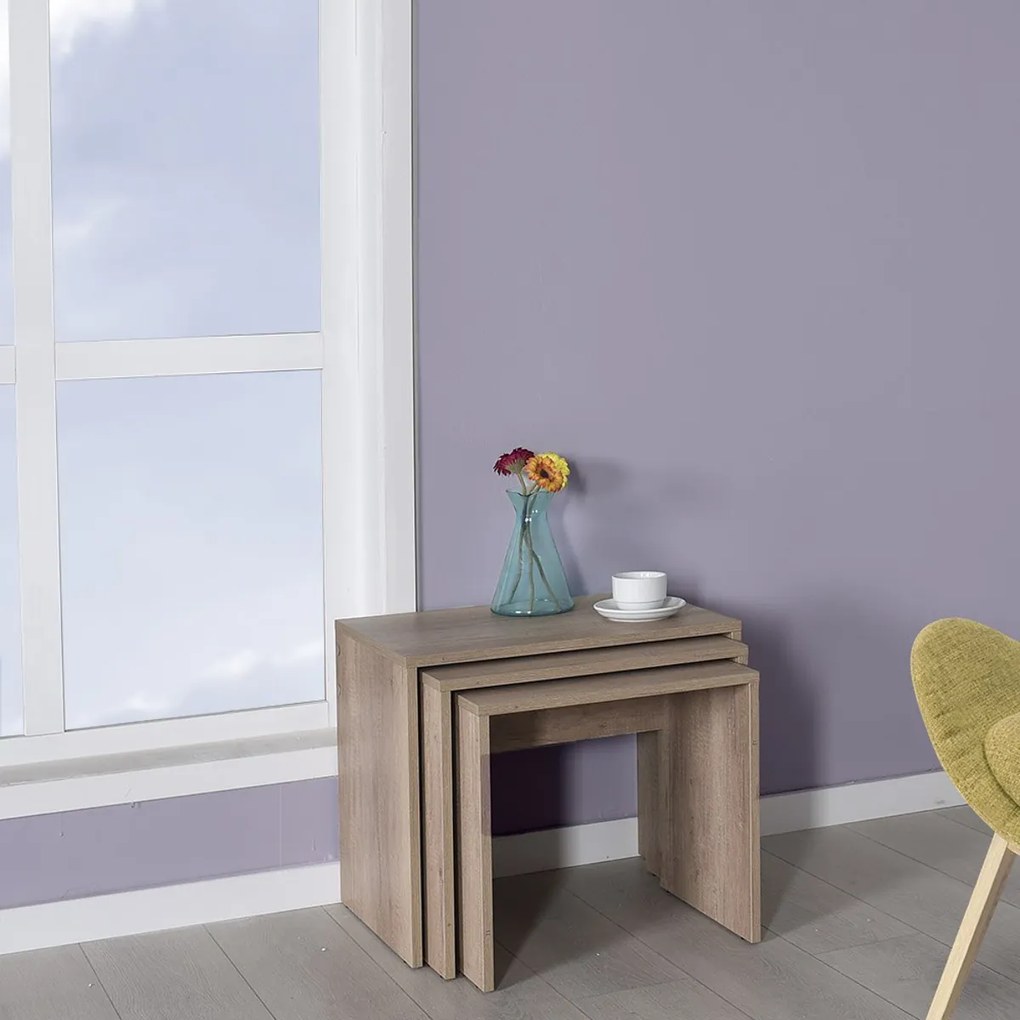 SHP Light Walnut kisasztal szett, 3 db