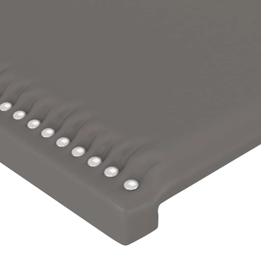 szürke műbőr LED-es fejtámla 93x16x118/128 cm