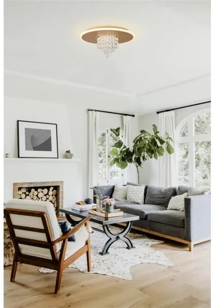 Searchlight 21126-32GO - DELUGE LED dimmelhető mennyezeti lámpa 20W/230V, Ø 31,5 cm, aranyszínű