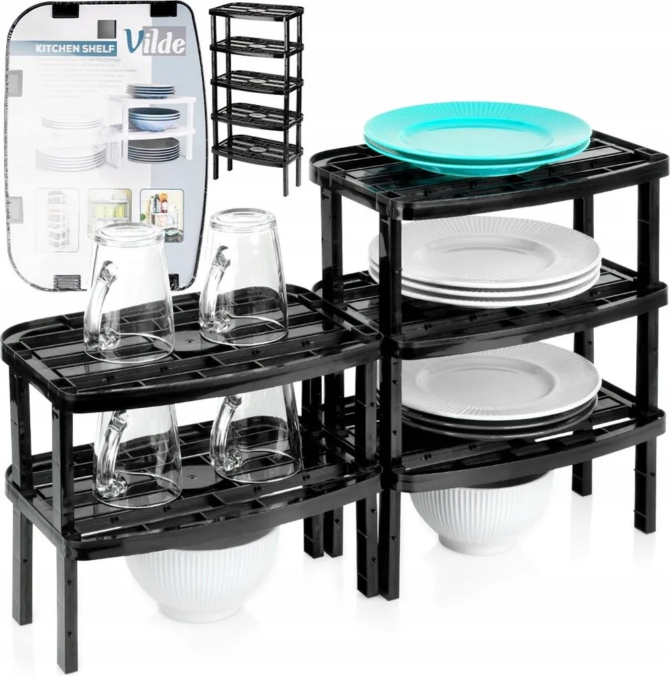 5x Konyhai polc pultra polc szekrény állvány emeletes rendszerező