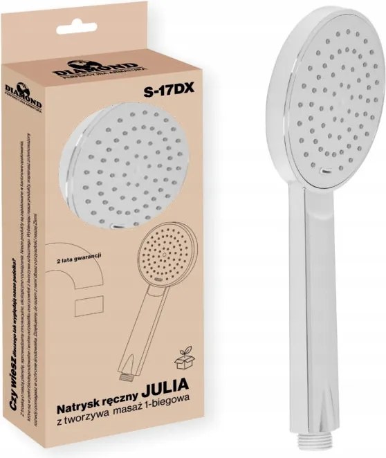 Julia 1 Funkciós Műanyag Zuhanyfej Króm Diamond