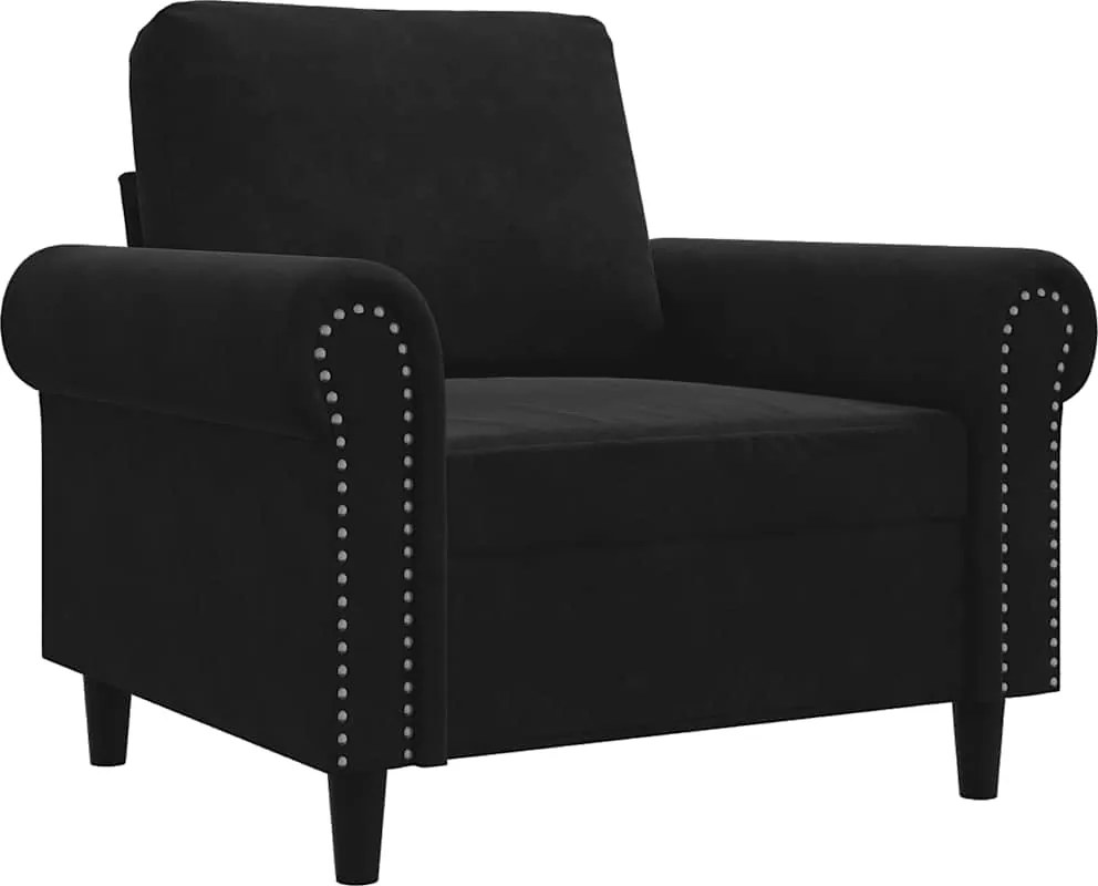 vidaXL fekete bársony kanapéfotel 60 cm