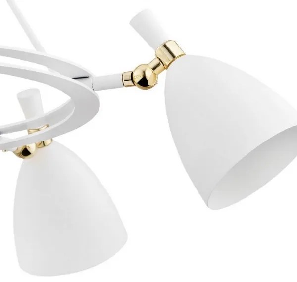 Argon 2117 - Csillár rúdon CHARLOTTE 5xE27/15W/230V fehér/arany