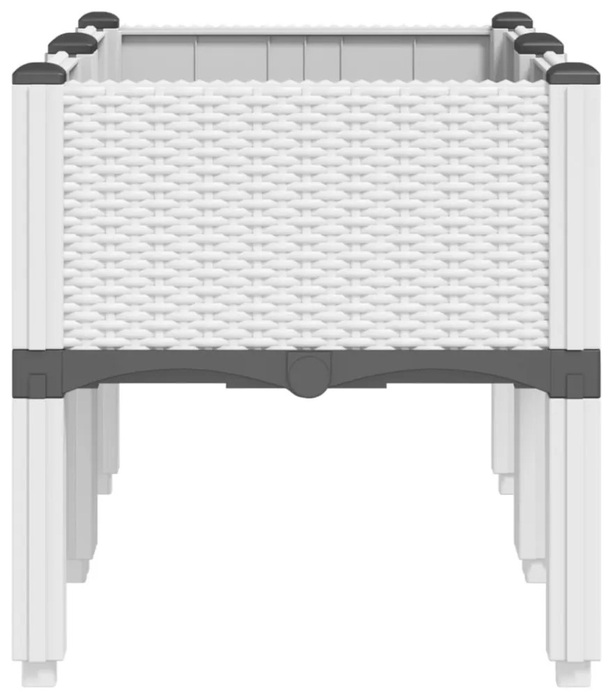 vidaXL fehér PP rácsos kerti ültetőláda 80 x 40 x 42 cm