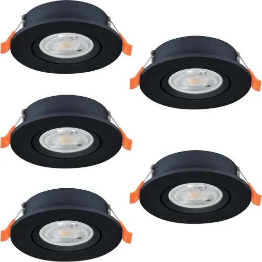 Eglo 902266 - 5 darabos BARRANCO beépíthető mennyezeti LED spotlámpa LED/4,8W/230V, fekete