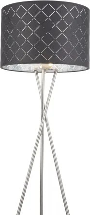 Globo 15228S1 Állólámpa textil ,fekete-ezüst,kábel 1,8 m, Schalter, ø: 620, H:1600, exkl. 1xE27 60W 230V