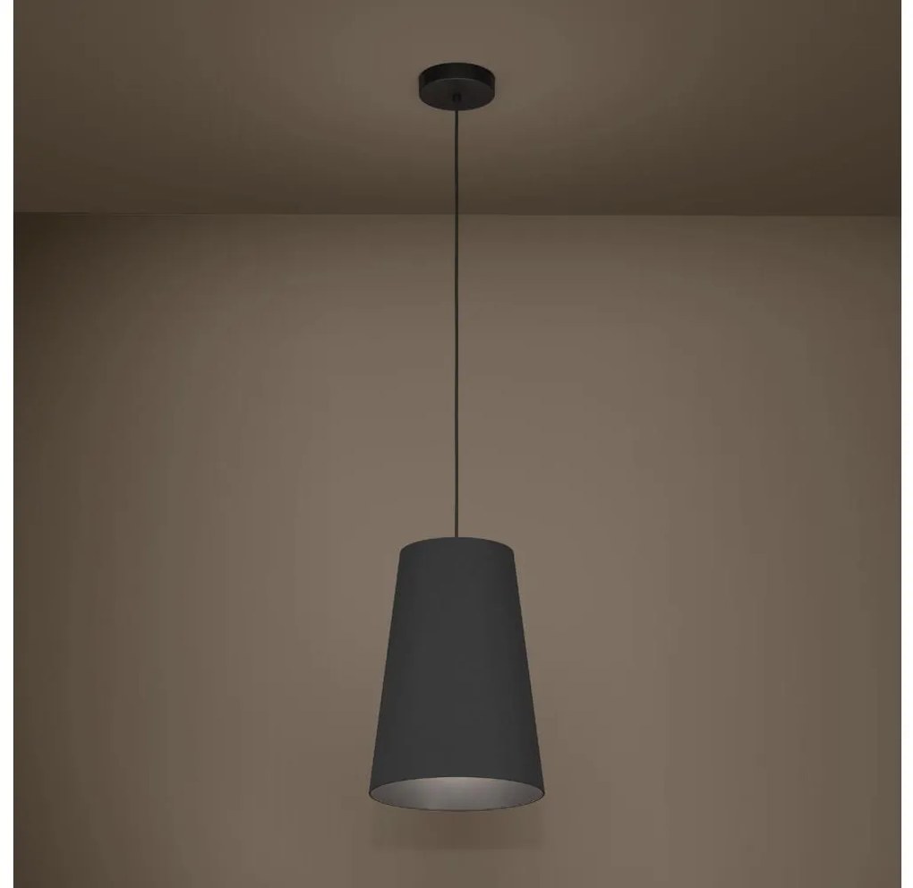 Eglo 390132 - Csillár zsinóron PETROSA 1xE27/40W/230V fekete