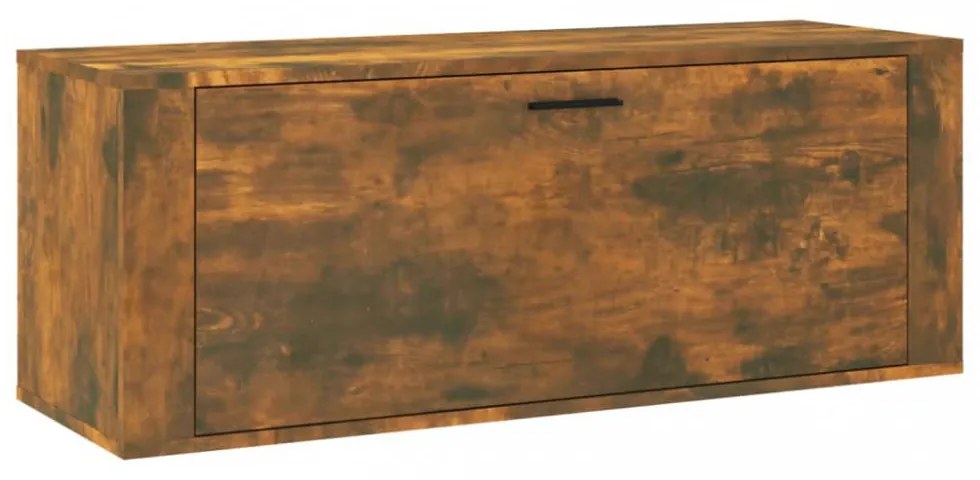 füstös tölgy színű szerelt fa fali cipősszekrény 100x35x38 cm