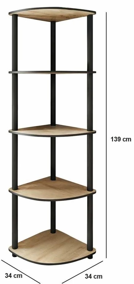 Corner Oak polc, 5 polca