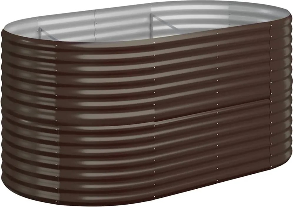 vidaXL barna horganyzott acél kerti magaságyás 152x80x68 cm