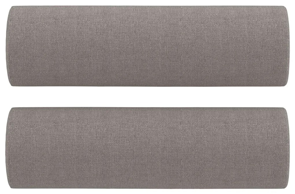 2 személyes tópszínű szövet kanapé díszpárnákkal 120 cm